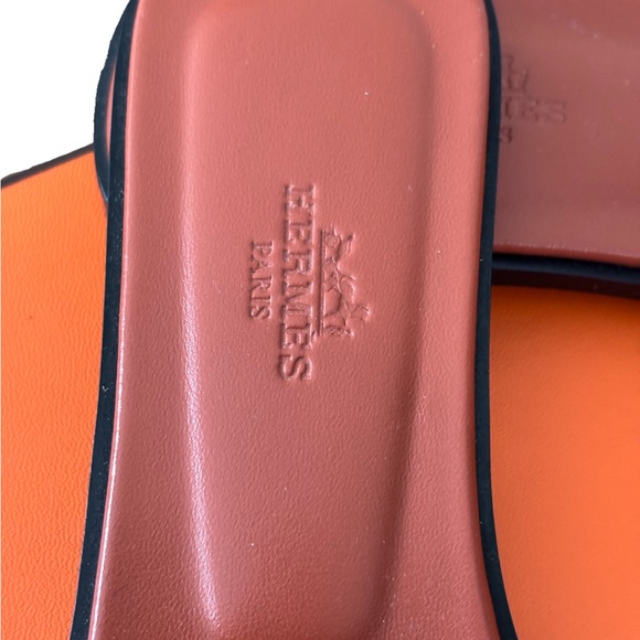 Hermès Oran Sandals Suede Goatskin Rose Bois de Santal - Full Set. Sz 37.5 - Picture 5 of 6